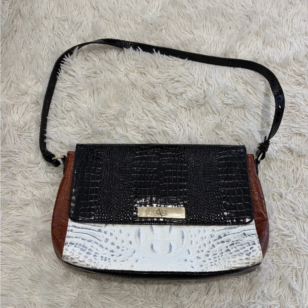 Brahmin Thea Halo Amado Crocodile & Snakeskin Embossed Leather - NWOT